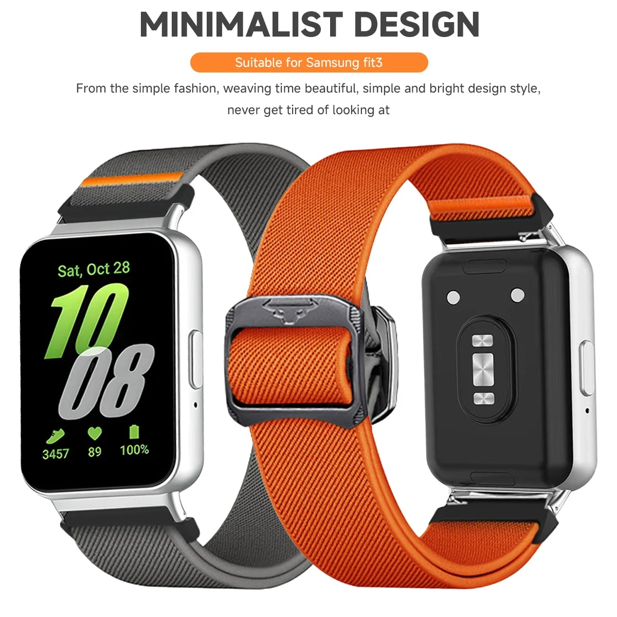 Nylon Loop Strap for Samsung Galaxy Fit 3 Adjustable Elastic Bracelet Watchband for Samsung Galaxy Fit 3 Band Correa Accessories