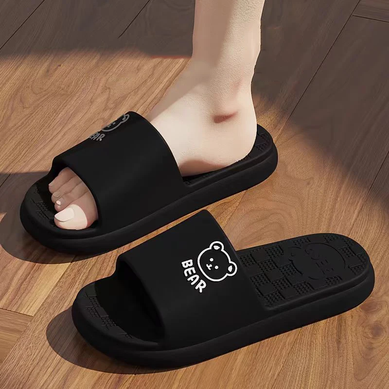 Women Summer Concise EVA Slippers Men Soft Home Slides Couples Bathroom Non-slip Sandals Adults Comfortable Outdoor Beach Shoes