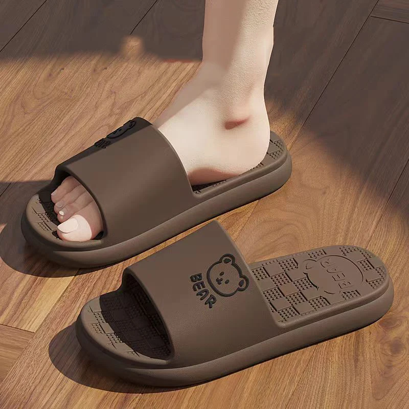 Women Summer Concise EVA Slippers Men Soft Home Slides Couples Bathroom Non-slip Sandals Adults Comfortable Outdoor Beach Shoes