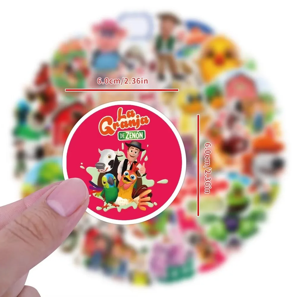 50Pcs Cartoon La Granja De Zenón Farm Animals Waterproof Stickers Decoration Water Cup Guitar Motorcycle Helmet Refrigerator
