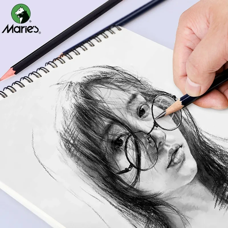 Marie's Sketch Charcoal Pencil Set Soft/Neutral/Super Soft Drawing Pencil Professional Art Supplies