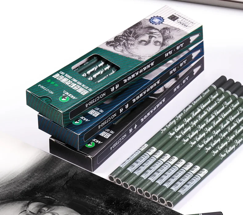 Marie's Sketch Charcoal Pencil Set Soft/Neutral/Super Soft Drawing Pencil Professional Art Supplies