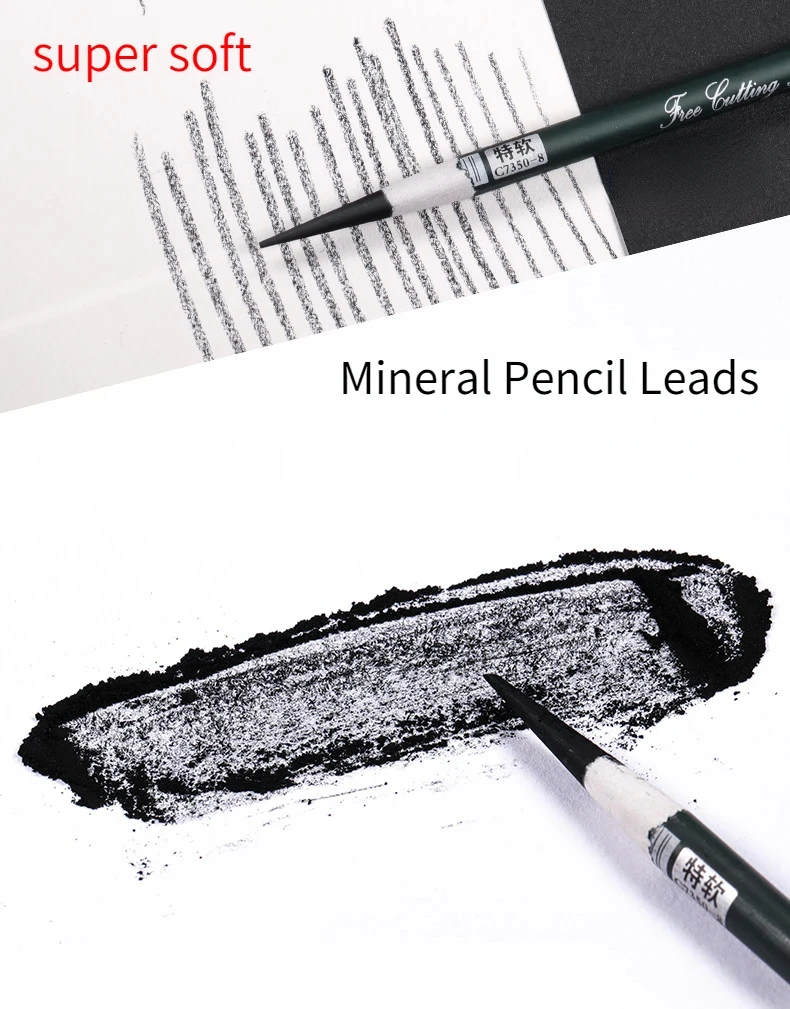 Marie's Sketch Charcoal Pencil Set Soft/Neutral/Super Soft Drawing Pencil Professional Art Supplies