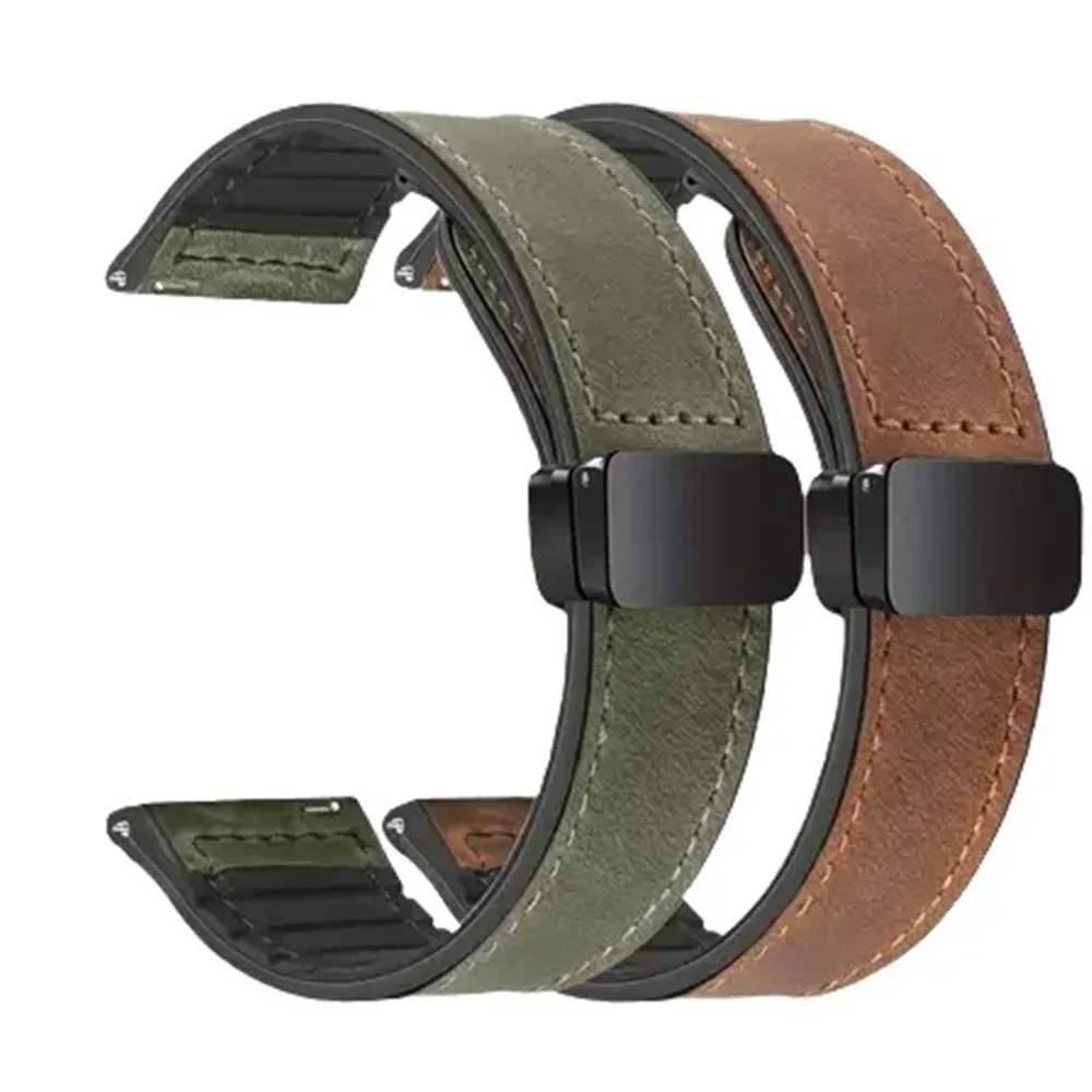 Leather Silicone Strap For Xiaomi Watch S4 S3 S2 S1 Pro Active 20mm 22mm Sport Silicone Magnetic Band For MI Watch Color 2