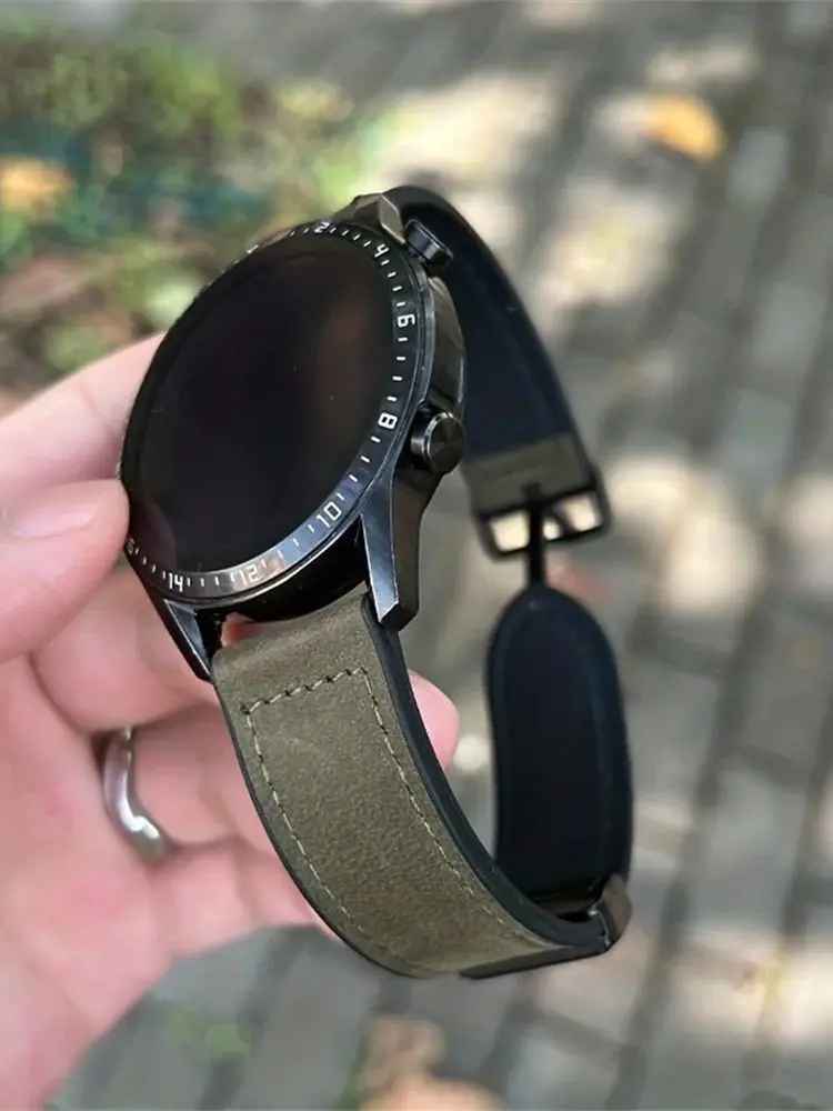 Leather Silicone Strap For Xiaomi Watch S4 S3 S2 S1 Pro Active 20mm 22mm Sport Silicone Magnetic Band For MI Watch Color 2
