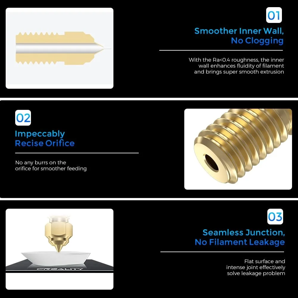 Creality Ender 3 V3 SE Nozzles 0.2/0.4/0.6/0.8/1mm High-Speed Brass Nozzles Hotend Extruder Nozzle 3D Printer Accessory