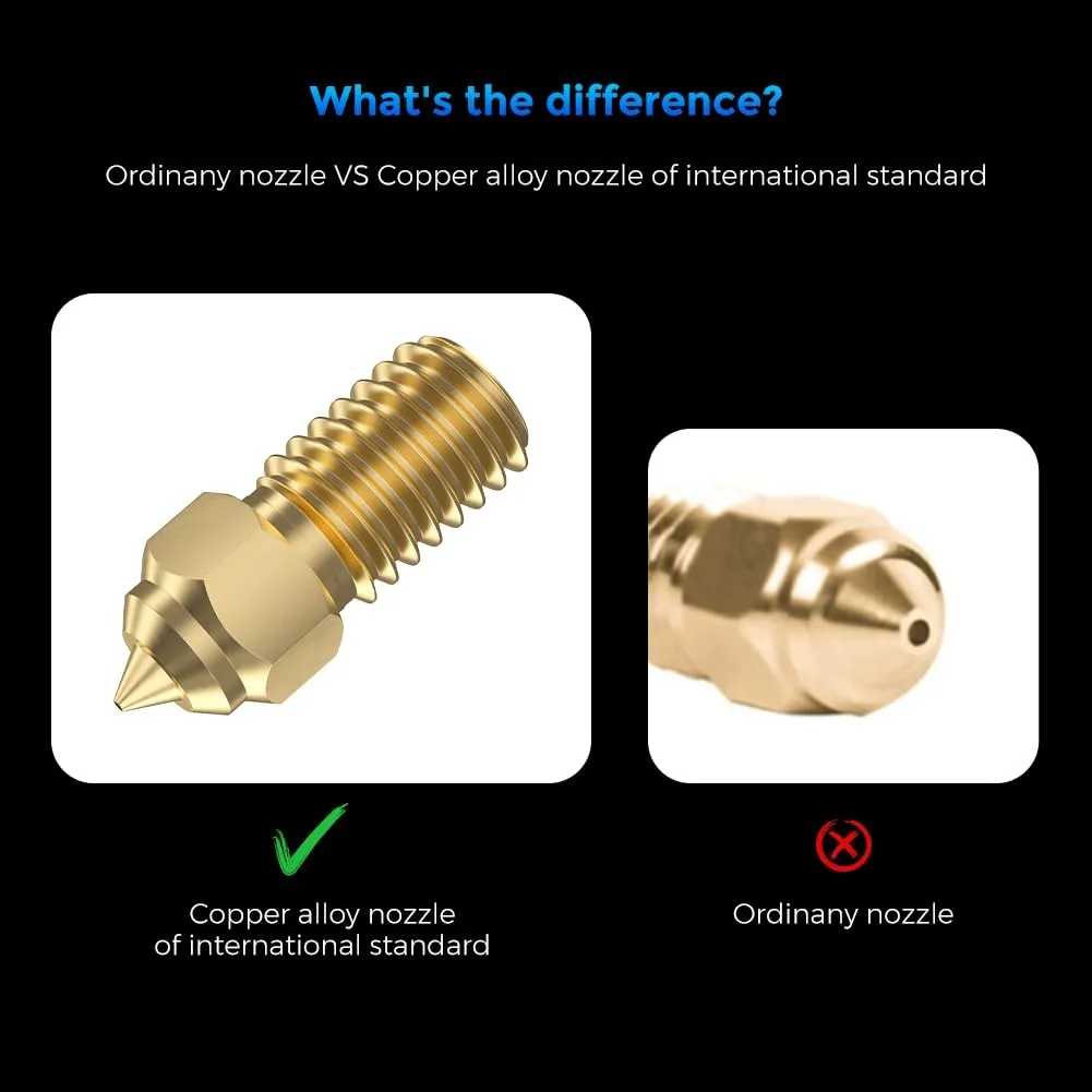 Creality Ender 3 V3 SE Nozzles 0.2/0.4/0.6/0.8/1mm High-Speed Brass Nozzles Hotend Extruder Nozzle 3D Printer Accessory