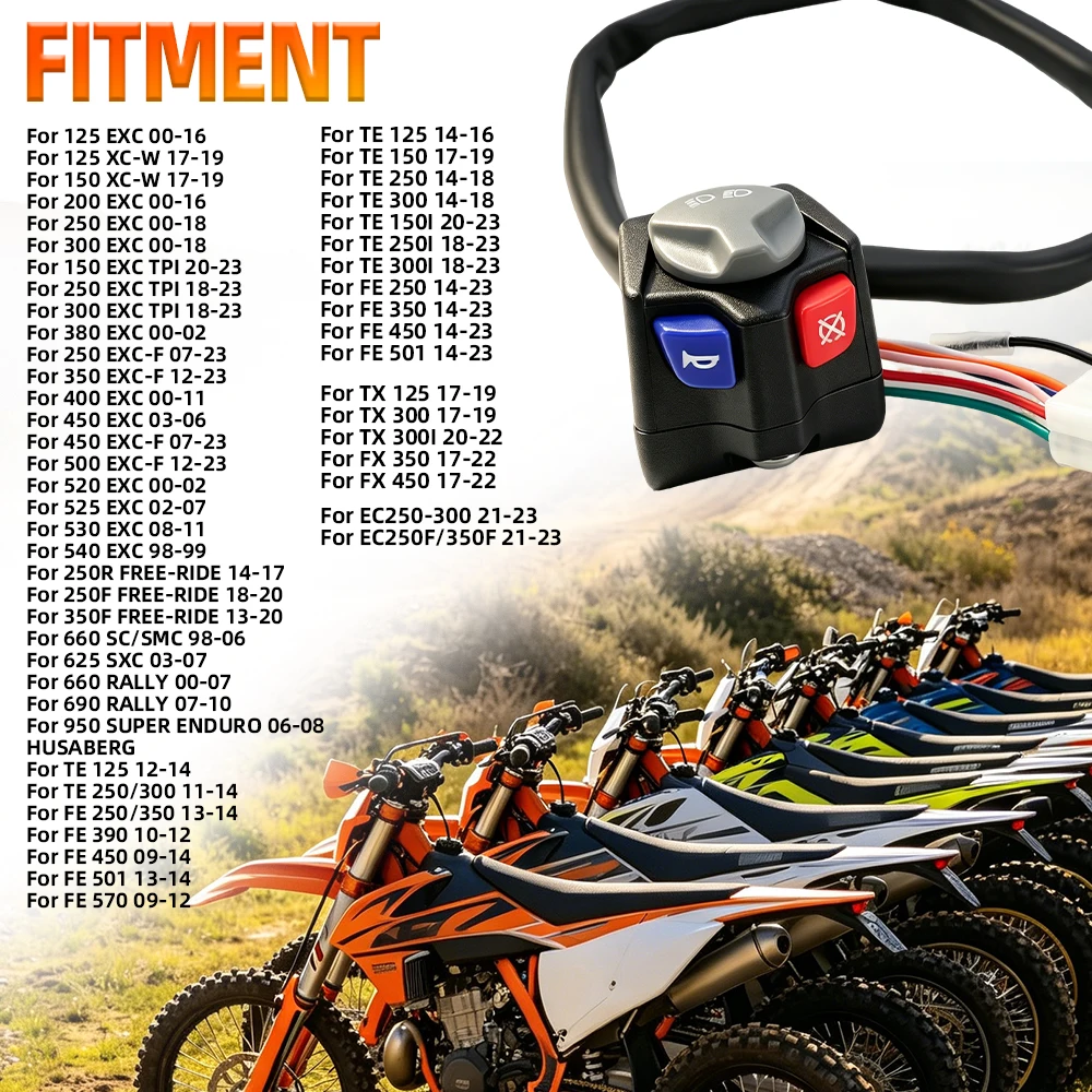 Motorcycle Headlight Horn Kill Switch For KTM EXC XCW EXCF TPI 125 150 200 250 350 450 500 525 530 For Husqvarna TE FE TX