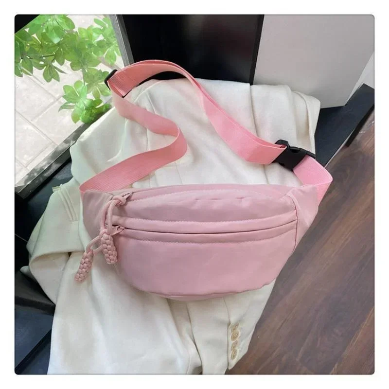 Women's Chest Bag Canvas Crossbody Bag Solid Color Women Sling Waist Pack Versatile Sports Solid Color Waterproof Hiking Bags