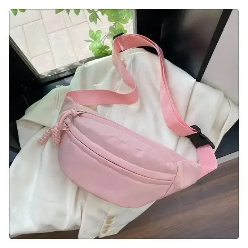 Women's Chest Bag Canvas Crossbody Bag Solid Color Women Sling Waist Pack Versatile Sports Solid Color Waterproof Hiking Bags