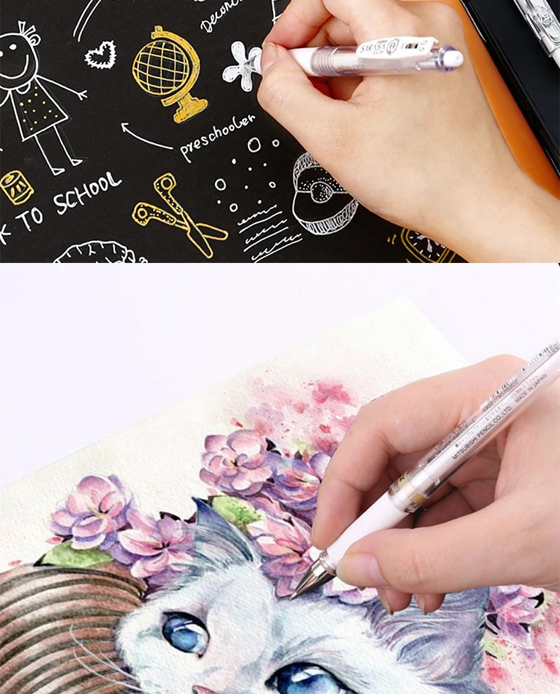 3pcs Japan UNI Highlight Gel Pens UM-153 for Writing Painting Signature Super Strong Color Overlay Uniball 1.0mm Art Supplies