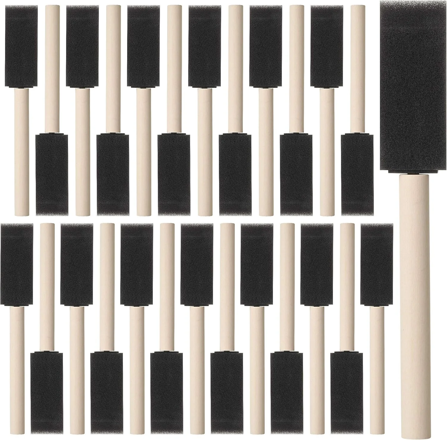 10Pcs Sponge Brush Wooden Handle Watercolor Oil Stain Art Craft Painting Drawing for kids