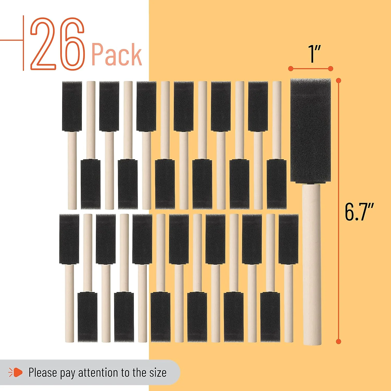 10Pcs Sponge Brush Wooden Handle Watercolor Oil Stain Art Craft Painting Drawing for kids