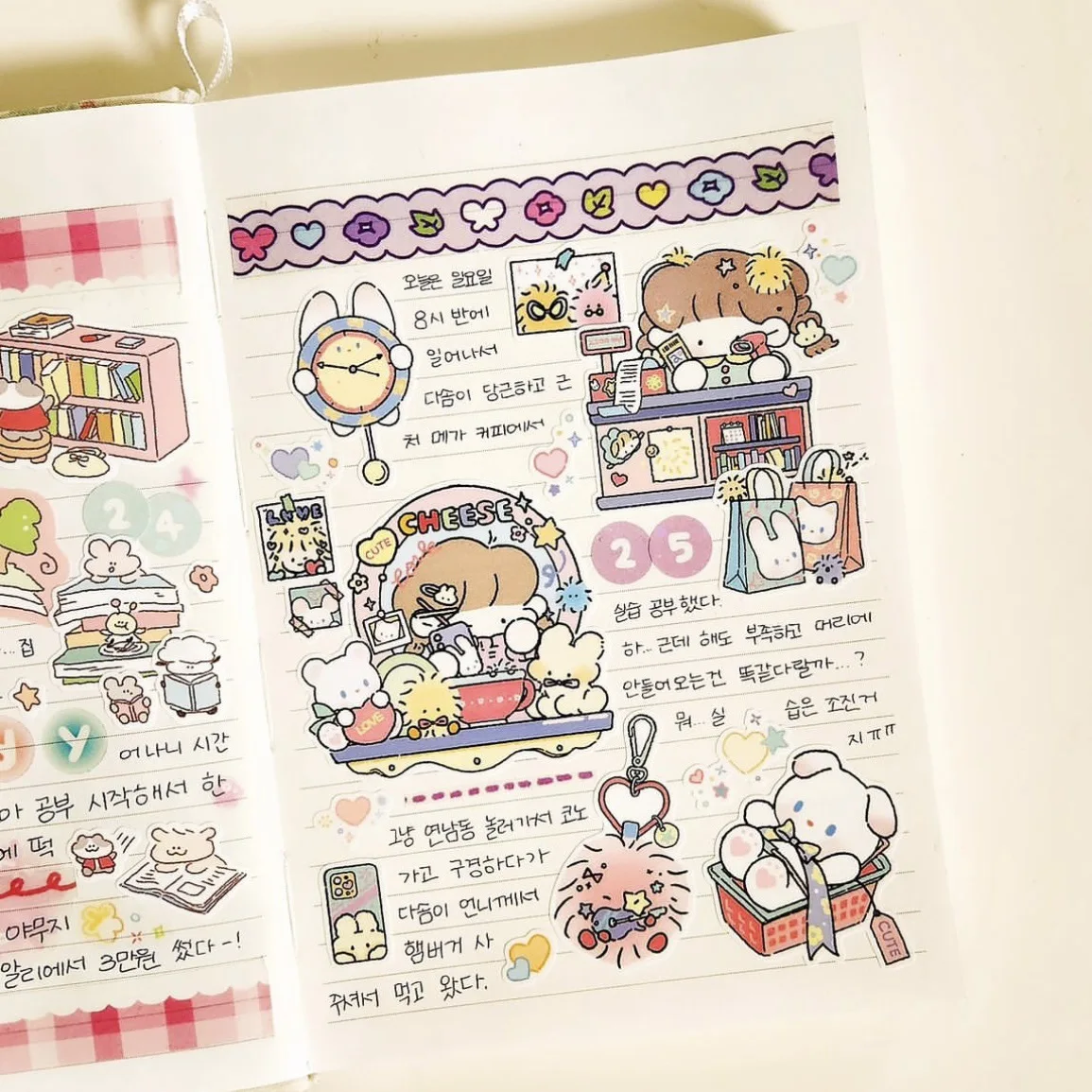 Korean Cute Cartoon Girl Character Handbook Stickers Hand Account Diary Notebook Scrapbook Stationery DIY Decorative Stickers