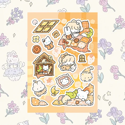 Korean Cute Cartoon Girl Character Handbook Stickers Hand Account Diary Notebook Scrapbook Stationery DIY Decorative Stickers