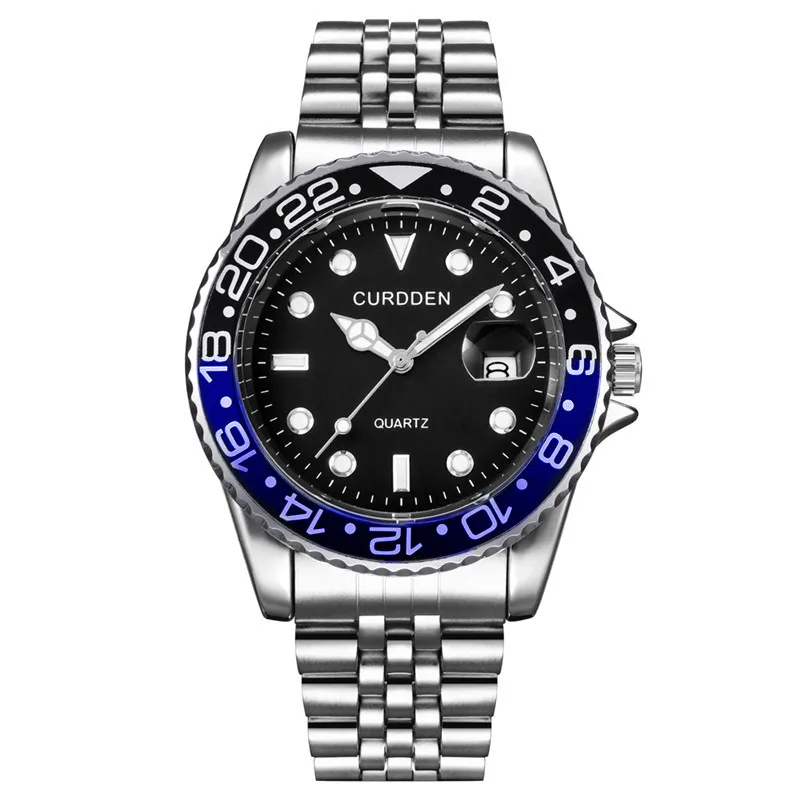 Men Original Brand Watches Gold Fashion Full Steel Band Simple Date Quartz Vintage Wristwatch Silver Montre Homme Reloj Hombre
