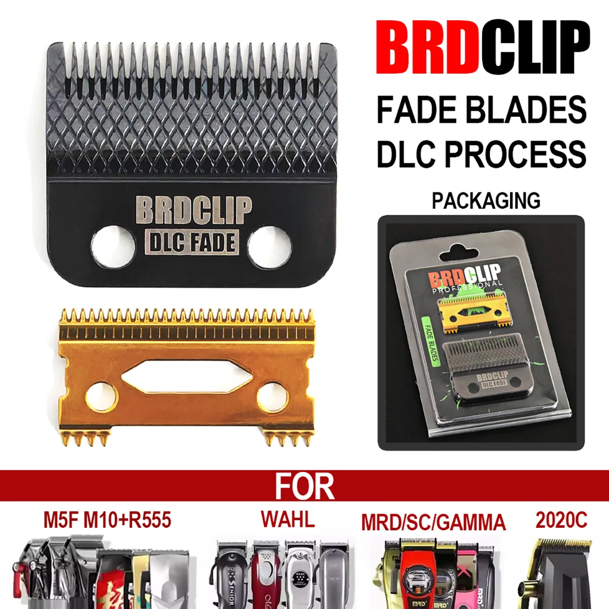 BRDCLIP 808E Scalelike DLC FADE Original Blade Hair Clipper Replaceable Cutter Head for 2020C Madeshow M10 M5 All Steel Blade
