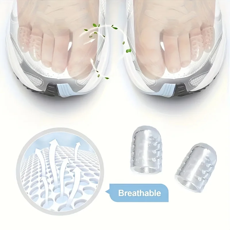 20Pcs silicone toe protector breathable gel toe cap men and women tasteless toe cover small toe anti friction toe tube