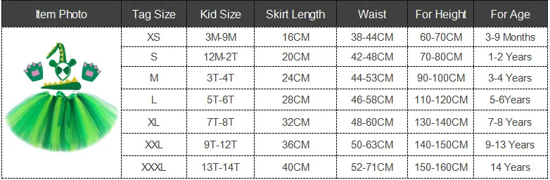 Baby Girls Green Alligator Tutu Skirt Outfit for Kids Dinosaur Halloween Costumes Children Gator Fluffy Ballet Tutus Disguise