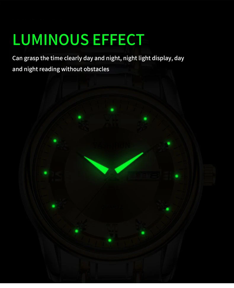 Quartz Watch Digital Elderly Professional Night Light Watch Calendar Waterproof Gift Watch