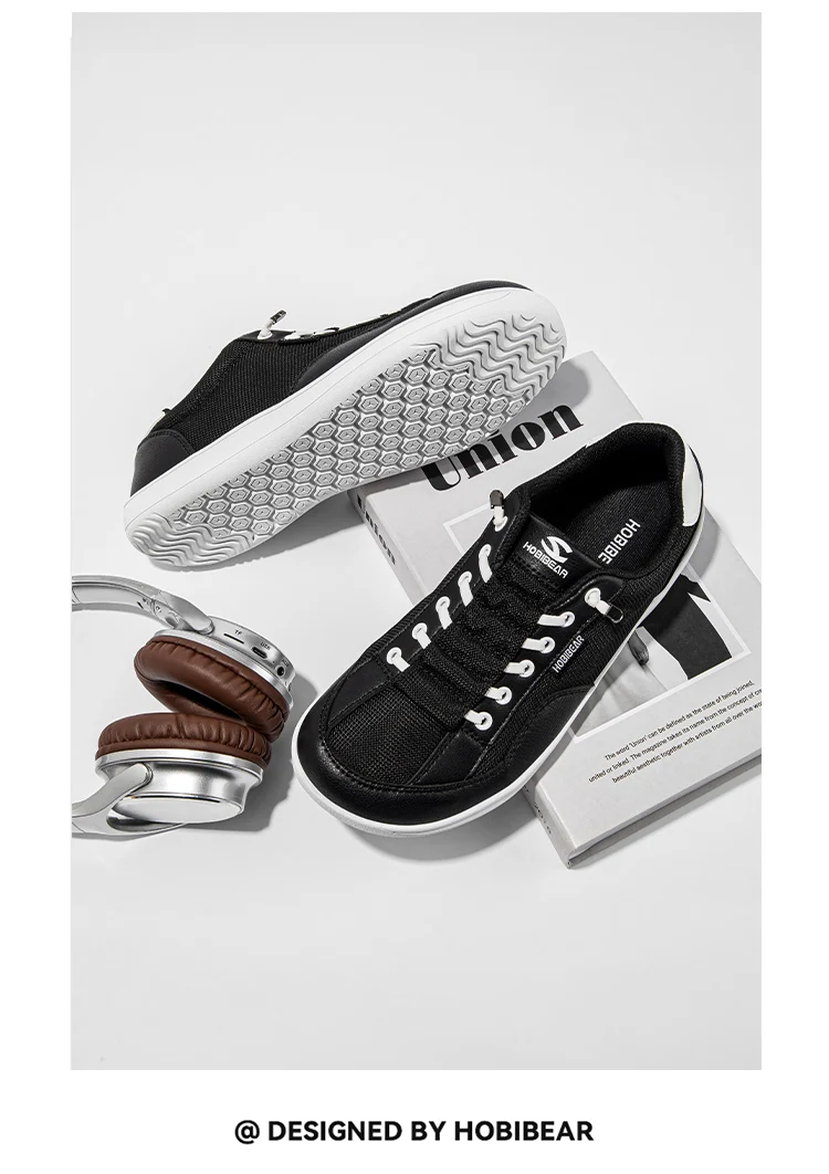 HOBIBEAR Wide-Toe-Box Barefoot Shoes Womens Mens Zero Drop Slip On Sneakers Minimalist Walking Shoes