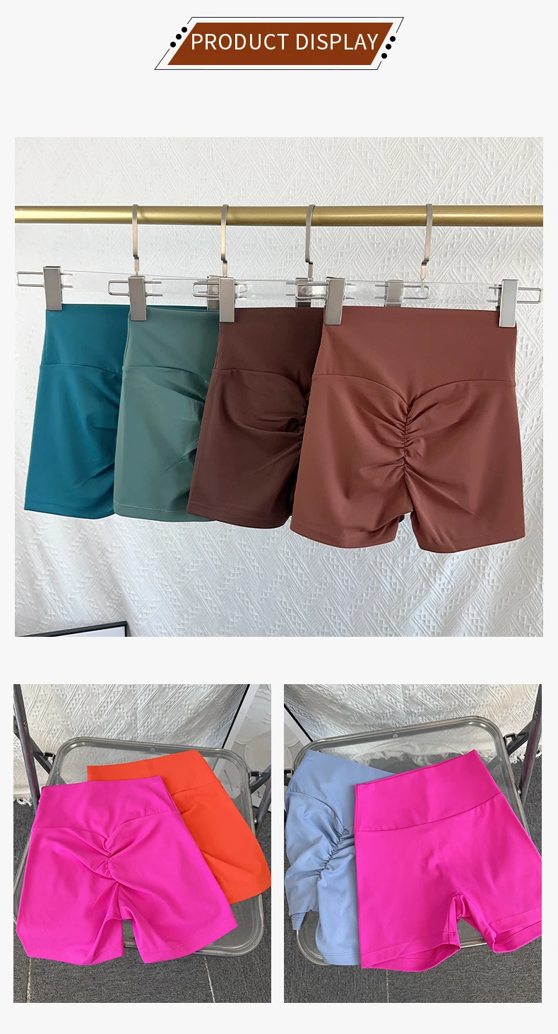 Women Sports Short Yoga Legging Shorts Squat Proof High Waist Fitness Tight Shorts Quick Drying Cycling Workout Gym Shorts