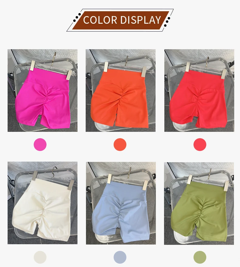 Women Sports Short Yoga Legging Shorts Squat Proof High Waist Fitness Tight Shorts Quick Drying Cycling Workout Gym Shorts