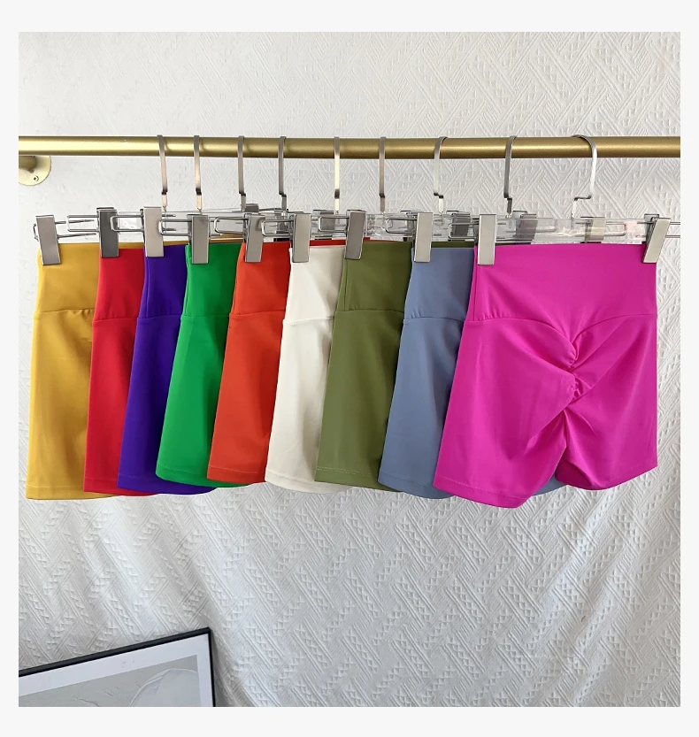 Women Sports Short Yoga Legging Shorts Squat Proof High Waist Fitness Tight Shorts Quick Drying Cycling Workout Gym Shorts
