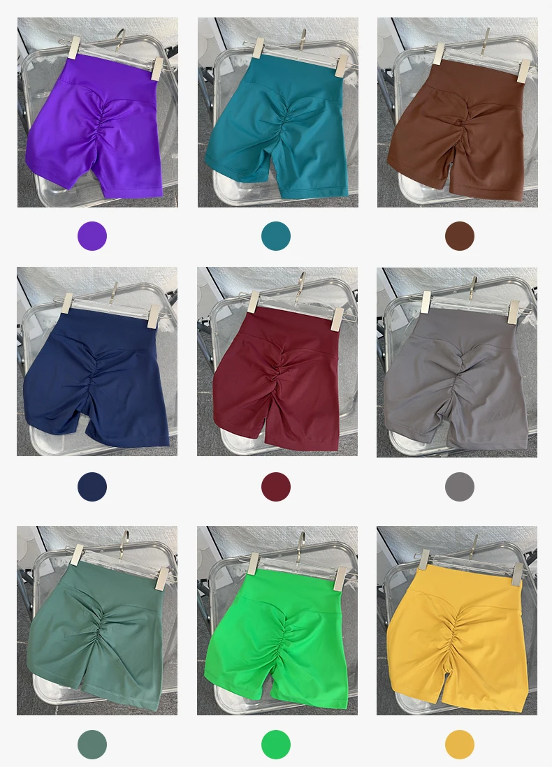 Women Sports Short Yoga Legging Shorts Squat Proof High Waist Fitness Tight Shorts Quick Drying Cycling Workout Gym Shorts
