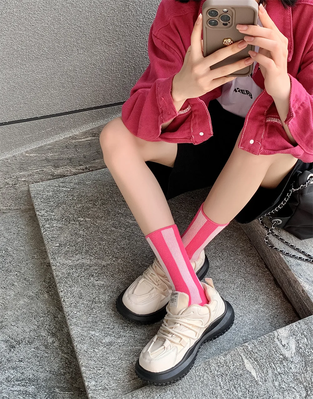 1Pairs Striped Funny Socks Korean Japanese Man Women Design Unisex Fashion Trendy Crew Stockings