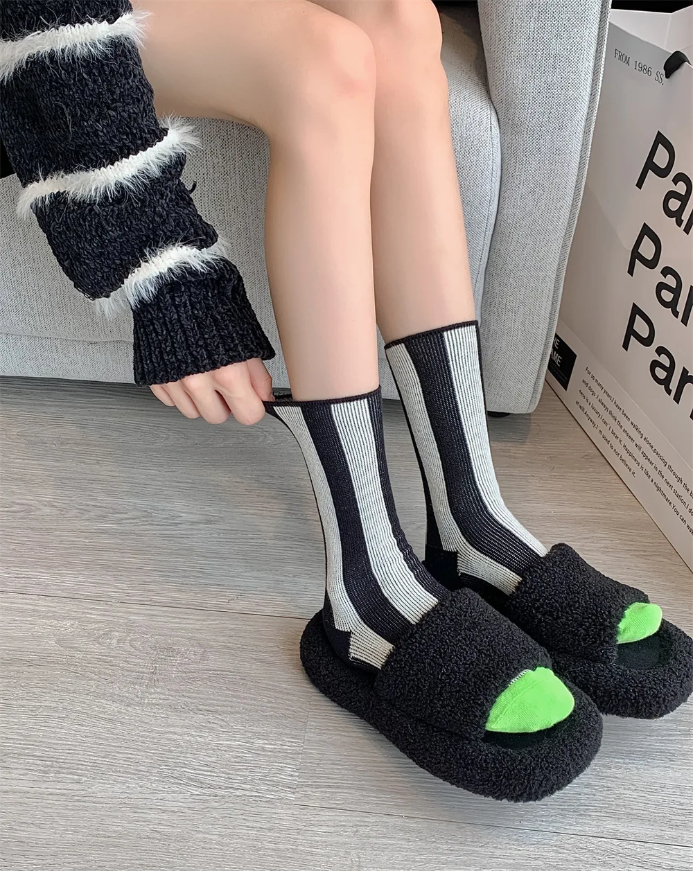 1Pairs Striped Funny Socks Korean Japanese Man Women Design Unisex Fashion Trendy Crew Stockings