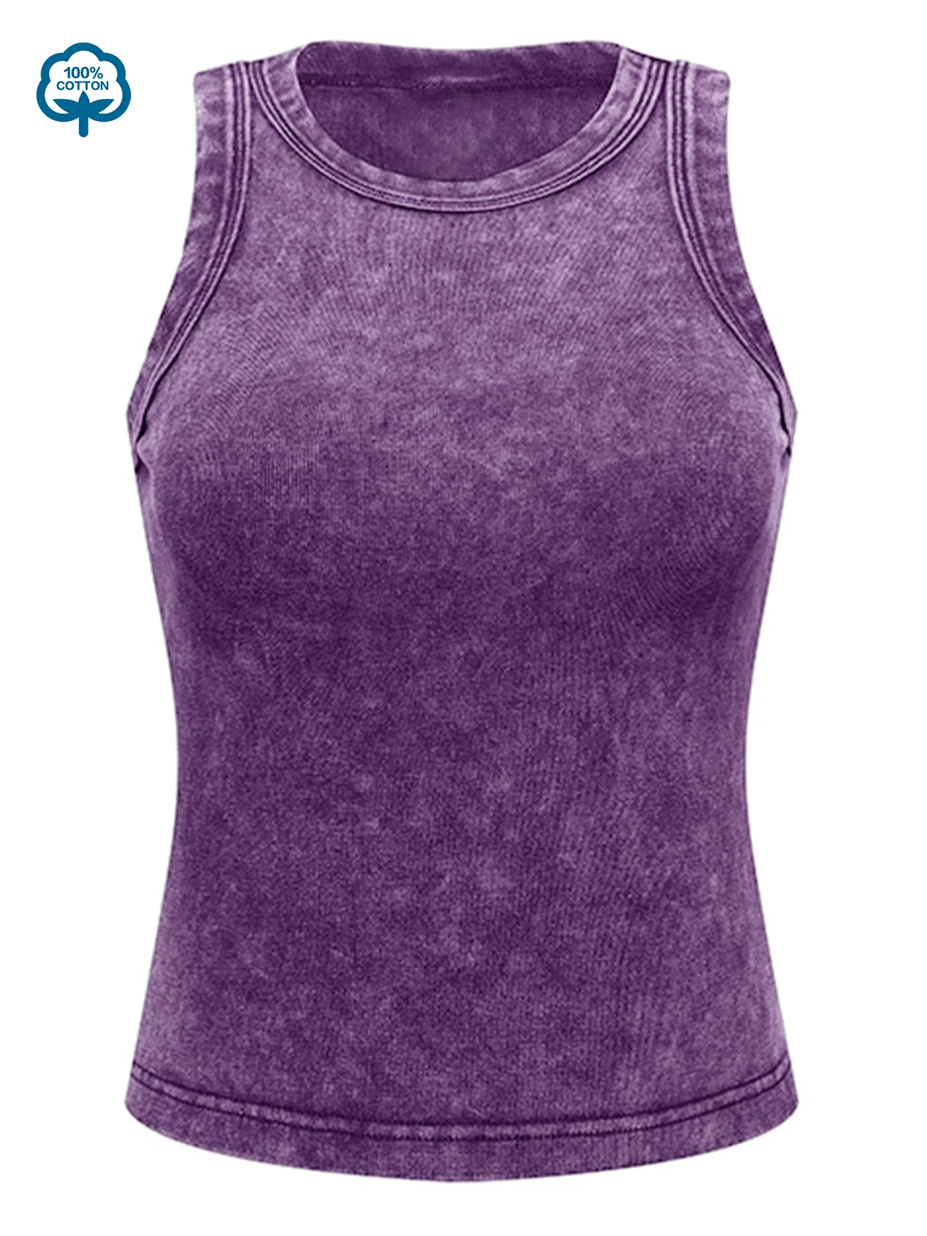 100% Cotton Solid Color Women Washed Vest Y2K Casual Tank Top Street Sleeveless Clothes Summer Rhinestone Craft Sportswear