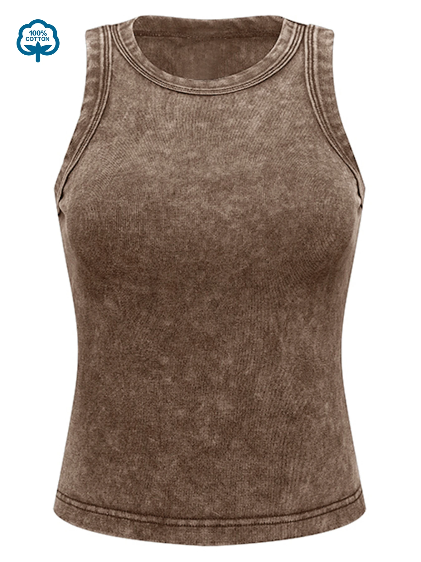 100% Cotton Solid Color Women Washed Vest Y2K Casual Tank Top Street Sleeveless Clothes Summer Rhinestone Craft Sportswear