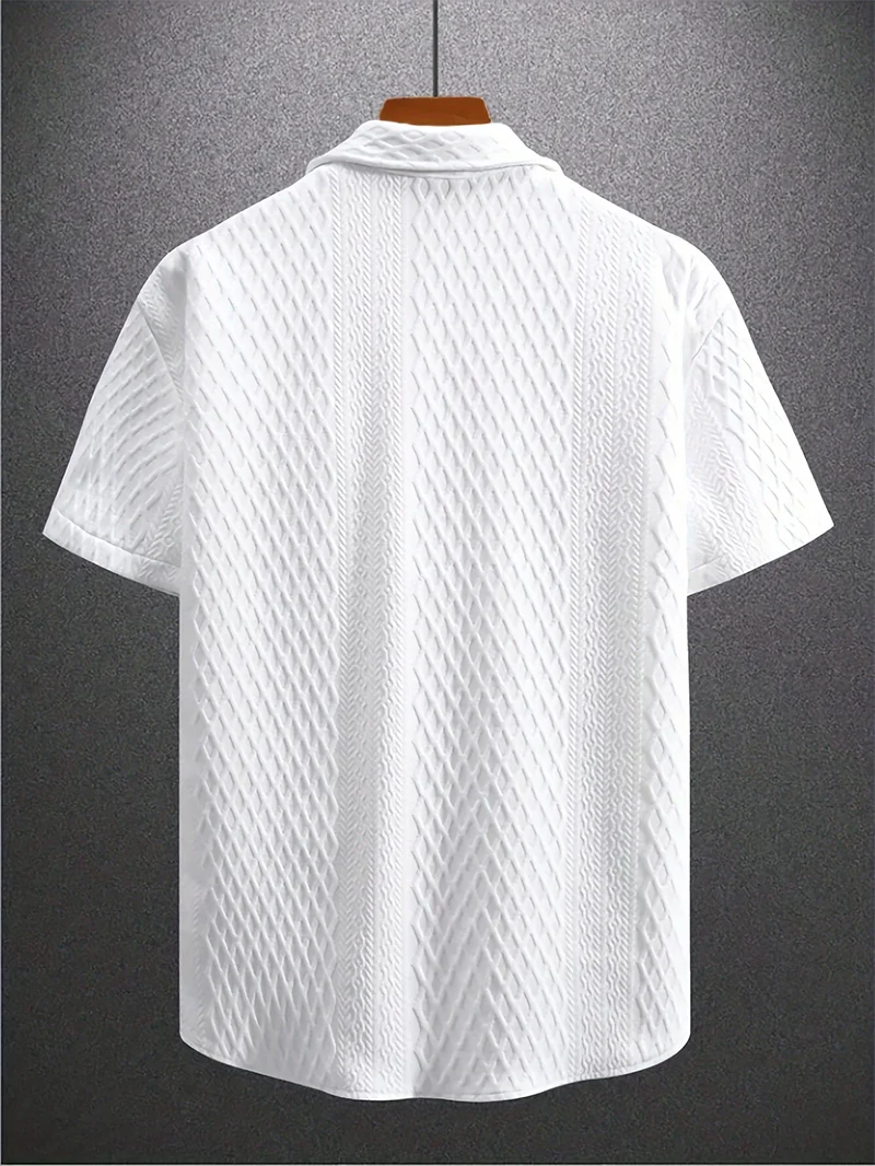 Men's Summer Short Sleeve Shirt Casual Comfortable Button-Up Floral Print Versatile Stylish Collared Leisure Wear 2025