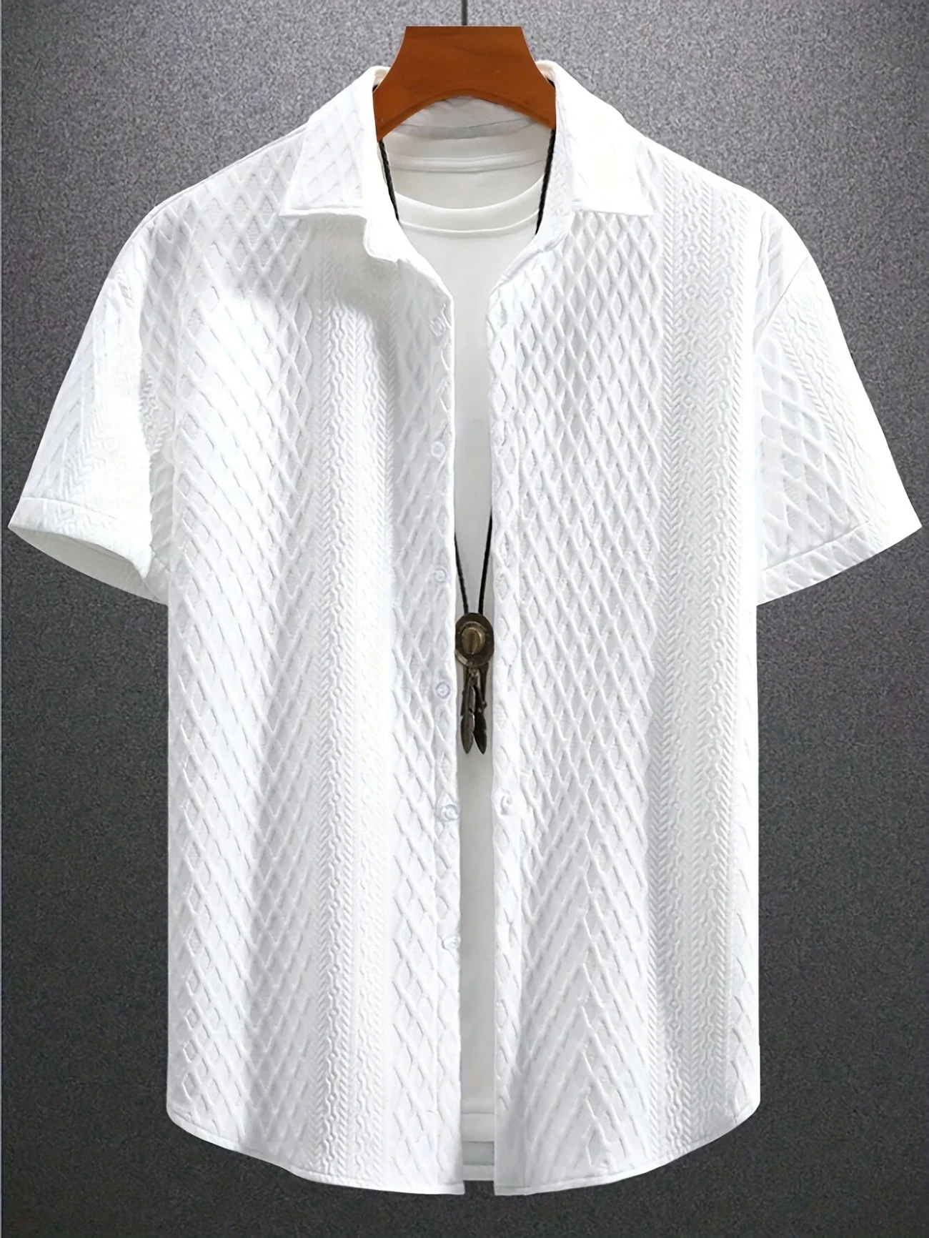 Men's Summer Short Sleeve Shirt Casual Comfortable Button-Up Floral Print Versatile Stylish Collared Leisure Wear 2025