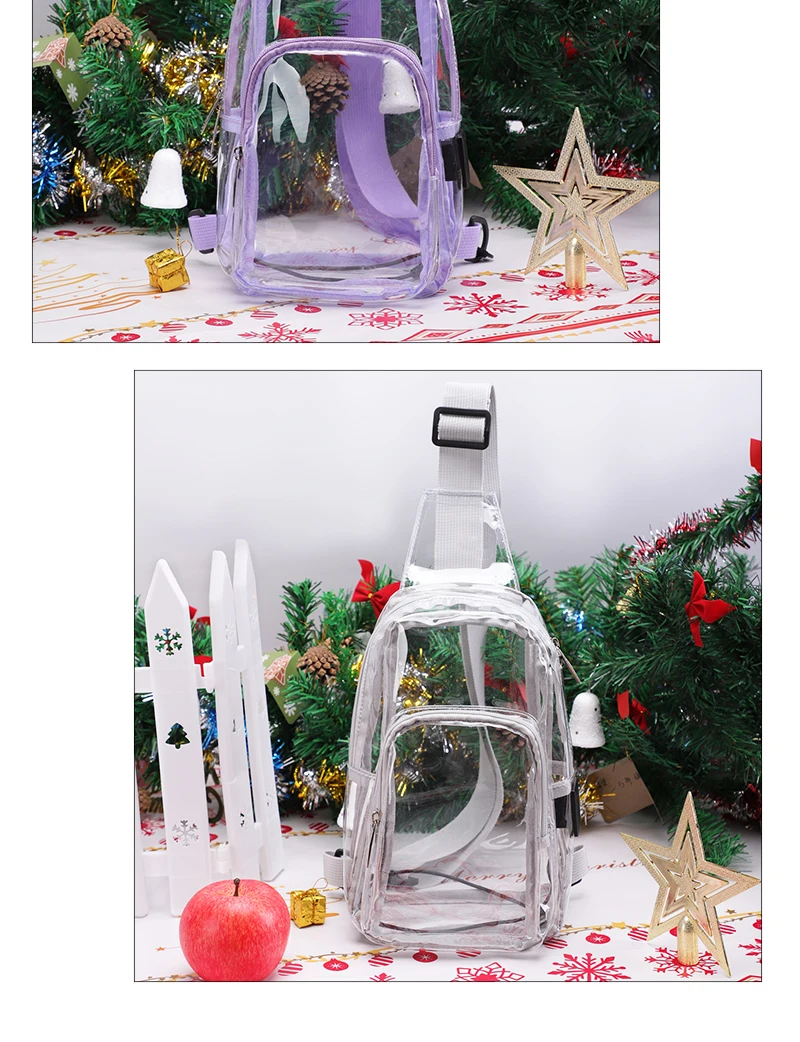 TINYAT Multi Color Clear Women's Chest Bag Comes with USB,Type-c Port,Suitable for Attending Concerts and Outdoor Parties