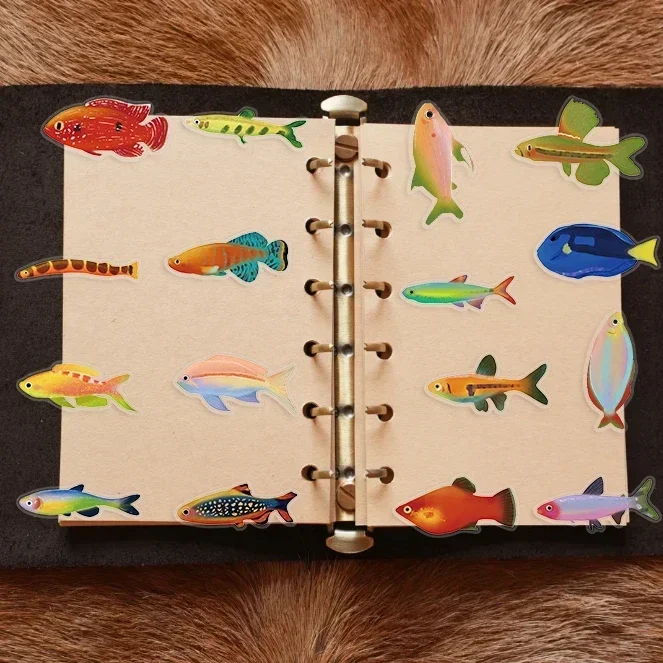 50pcs Cartoon Marine Creatures Fish Stickers Fishing Box Suitcase Laptop Guitar Skateboard Bike Diy Decorative Pet Stickers﻿
