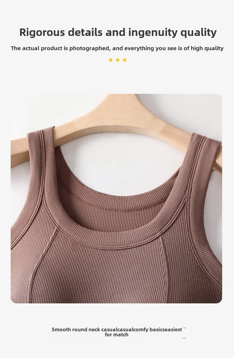 M-4XL For 45-105kg Threaded Cotton Plus Size Camisole Top with Built-in Bra For Women Modal Seamless Underwear Tank Tops