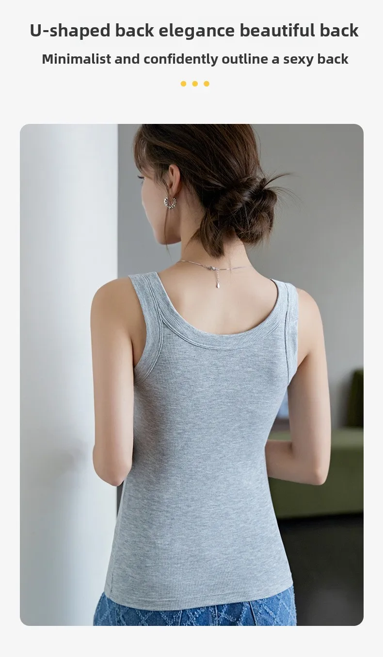 M-4XL For 45-105kg Threaded Cotton Plus Size Camisole Top with Built-in Bra For Women Modal Seamless Underwear Tank Tops