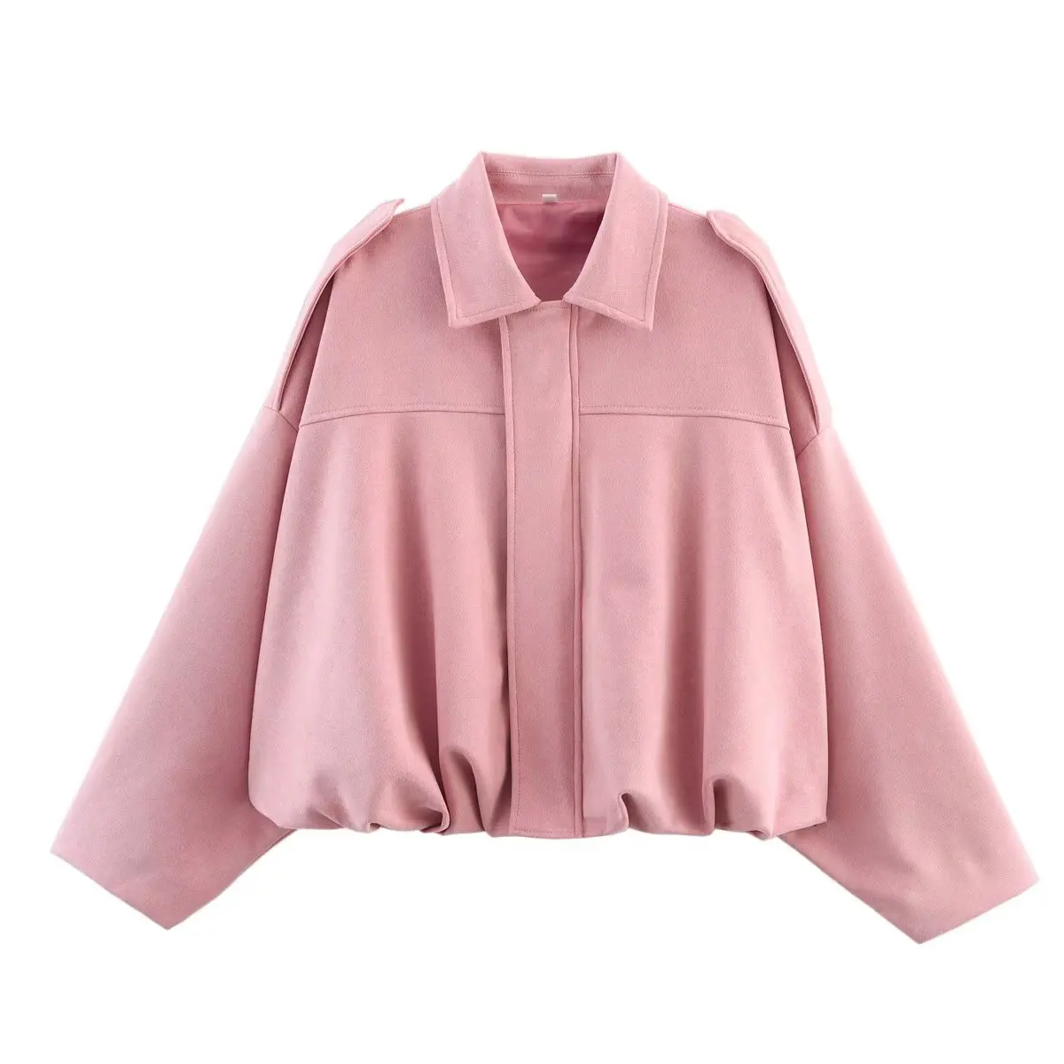 TFMLN Women Suede Bomber Jacket Spring New Fashion Long Sleeve Zipper Oversize Solid Bomber Coat Chic Lady 2025 Streetwear