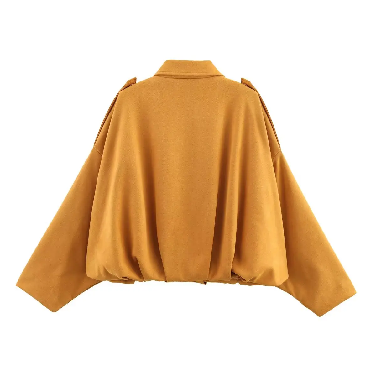TFMLN Women Suede Bomber Jacket Spring New Fashion Long Sleeve Zipper Oversize Solid Bomber Coat Chic Lady 2025 Streetwear