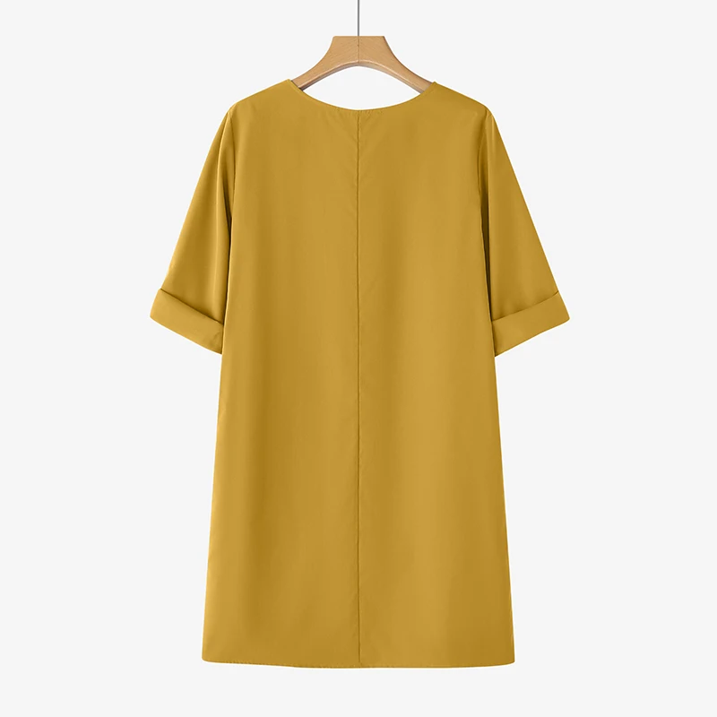 ZANZEA Elegant Women Party Dress 2026 Summer Fashion 3/4 Sleeve Casual Shirt Vestidos Pockets Loose Solid Knee-length Sundress