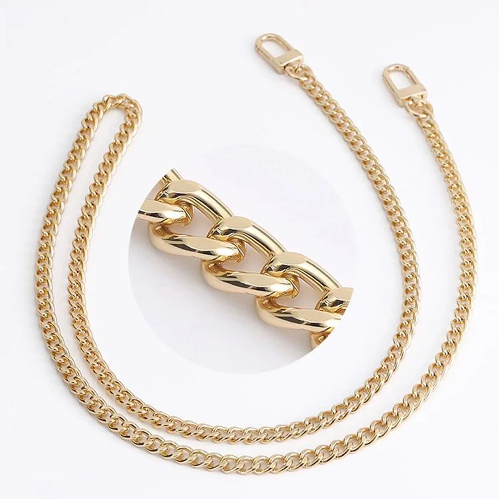 40/60/90/120cm Handbag Metal Chains DIY Purse Chain With Buckles Shoulder Bags Straps Handbag Handles Bag Parts Gold Chain