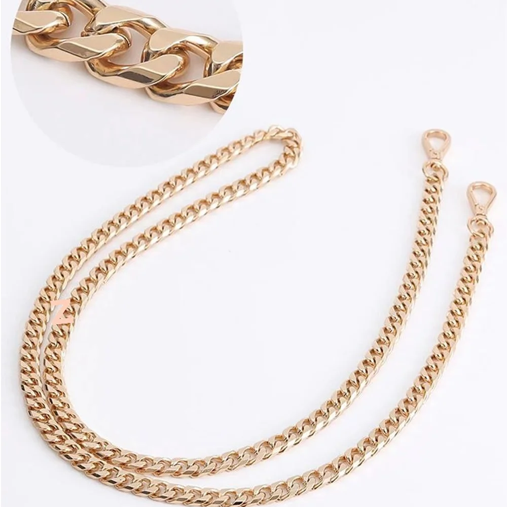 40/60/90/120cm Handbag Metal Chains DIY Purse Chain With Buckles Shoulder Bags Straps Handbag Handles Bag Parts Gold Chain