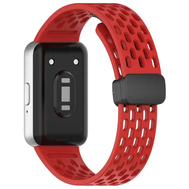 Magnetic Buckle Mesh Silicone Strap For Samsung Fit 3 Sport Breathable Watch Band For Samsung Galaxy Fit 3 Replacement Bracelet