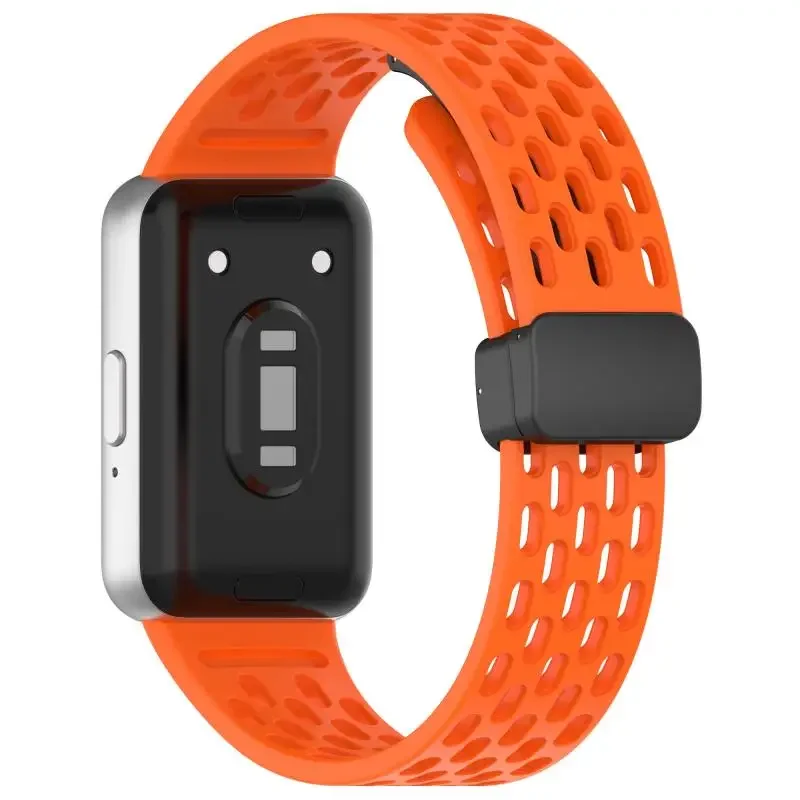 Magnetic Buckle Mesh Silicone Strap For Samsung Fit 3 Sport Breathable Watch Band For Samsung Galaxy Fit 3 Replacement Bracelet