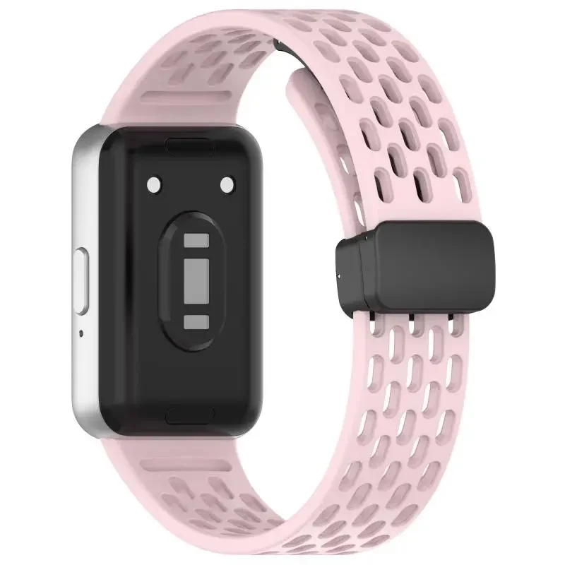 Magnetic Buckle Mesh Silicone Strap For Samsung Fit 3 Sport Breathable Watch Band For Samsung Galaxy Fit 3 Replacement Bracelet