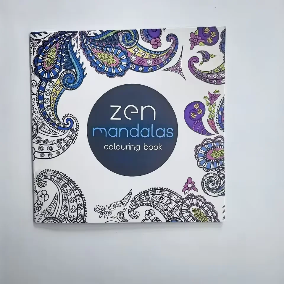 1PCS 24 Page Mandala Flower Coloring Book Casual Hand Drawn Graffiti Art Leisure Book,Essential for parent-child education