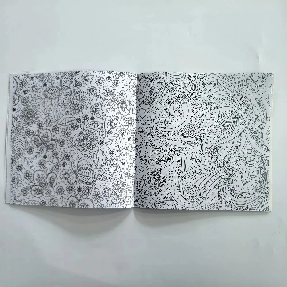 1PCS 24 Page Mandala Flower Coloring Book Casual Hand Drawn Graffiti Art Leisure Book,Essential for parent-child education