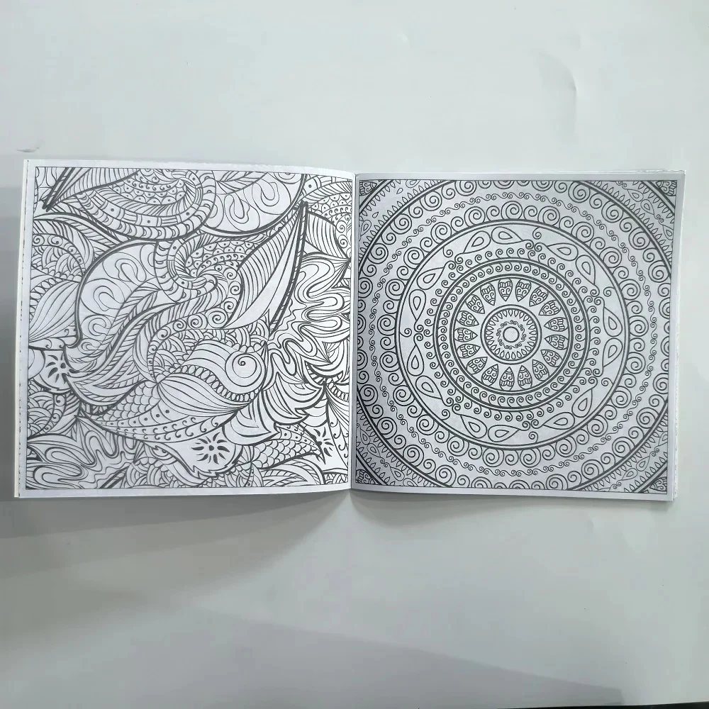1PCS 24 Page Mandala Flower Coloring Book Casual Hand Drawn Graffiti Art Leisure Book,Essential for parent-child education